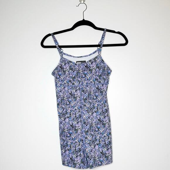 NEW Beach Riot Jordan Floral Romper Women's Blue Ditzy Lilac Size Small - Picture 2 of 5